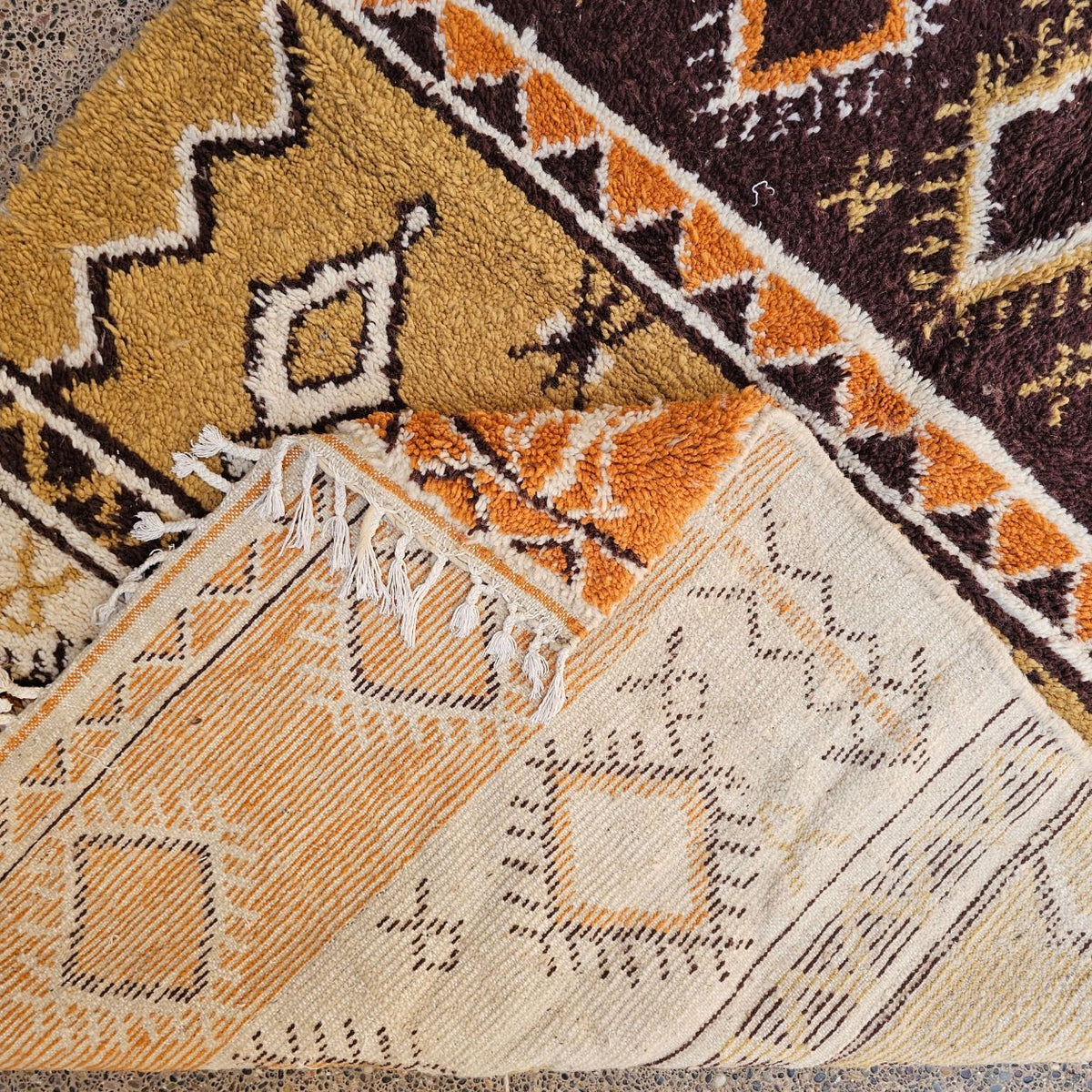 One-of-a-Kind Moroccan Berber Wool Rug – Terracotta & Brown | 5.4 × 8.2 ft