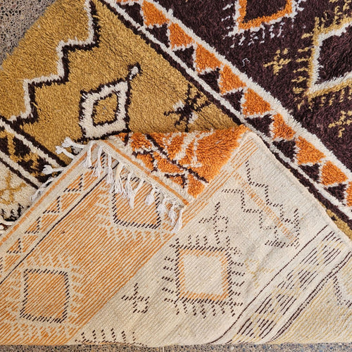 One-of-a-Kind Moroccan Berber Wool Rug – Terracotta & Brown | 5.4 × 8.2 ft