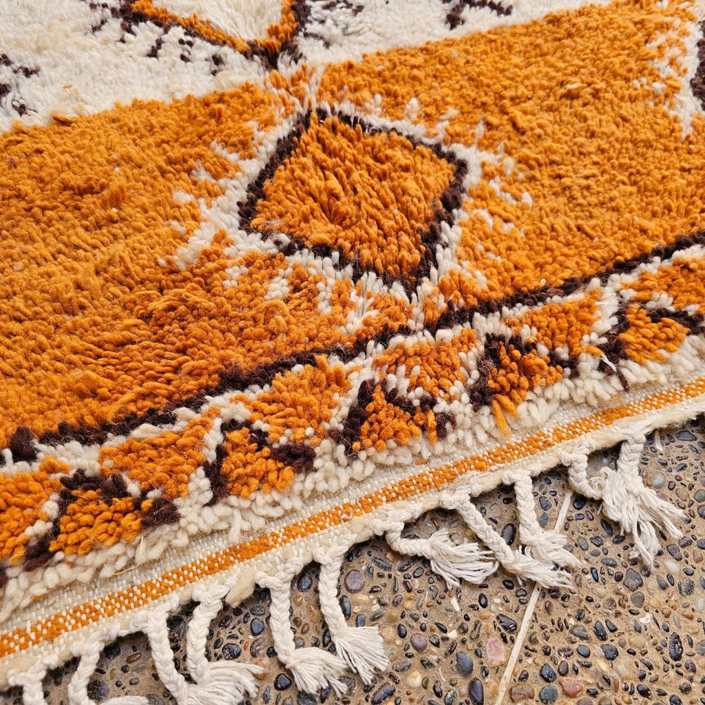 One-of-a-Kind Moroccan Berber Wool Rug – Terracotta & Brown | 5.4 × 8.2 ft