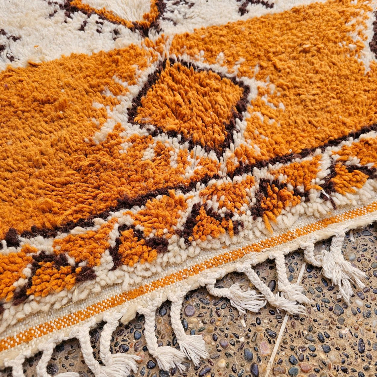 One-of-a-Kind Moroccan Berber Wool Rug – Terracotta & Brown | 5.4 × 8.2 ft