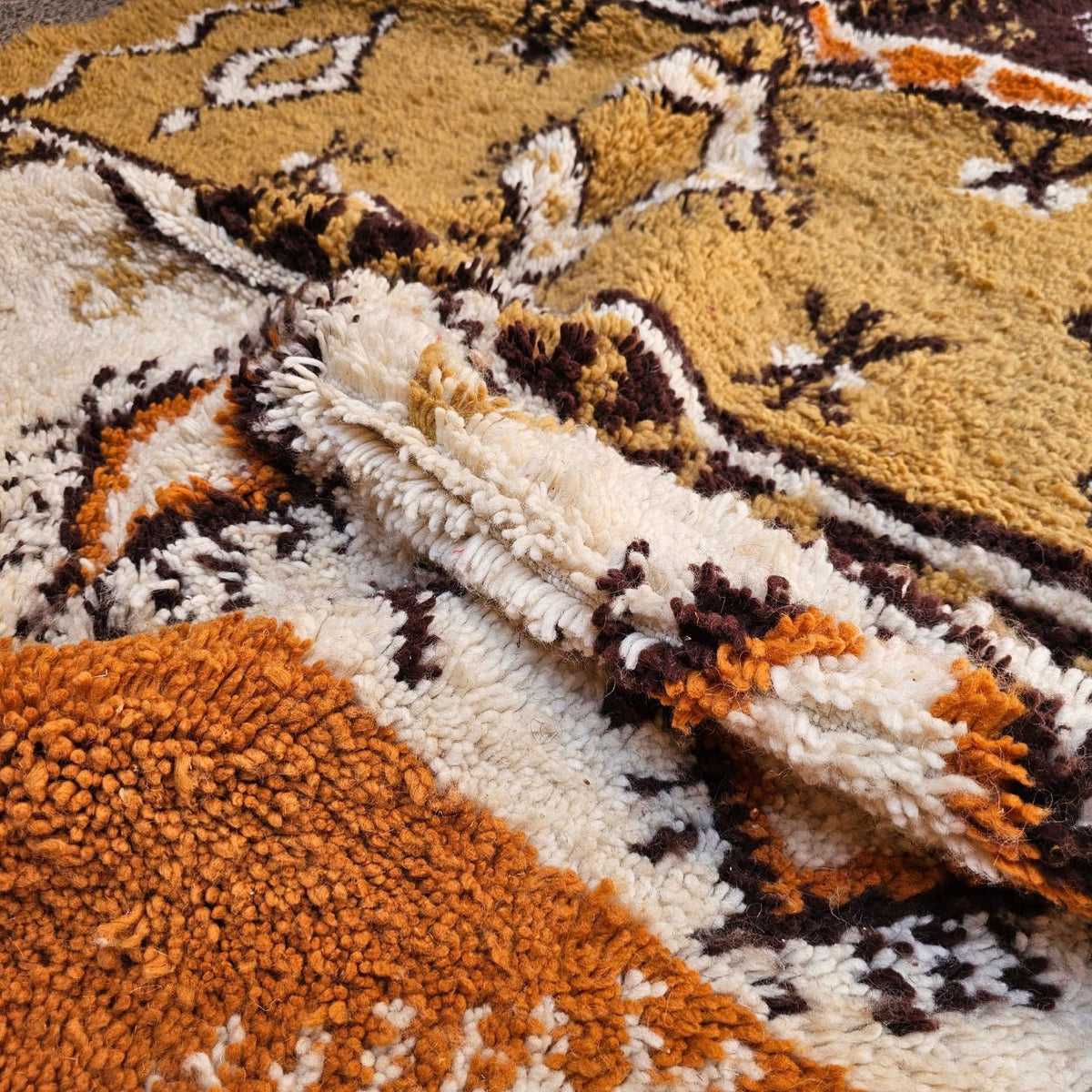 One-of-a-Kind Moroccan Berber Wool Rug – Terracotta & Brown | 5.4 × 8.2 ft