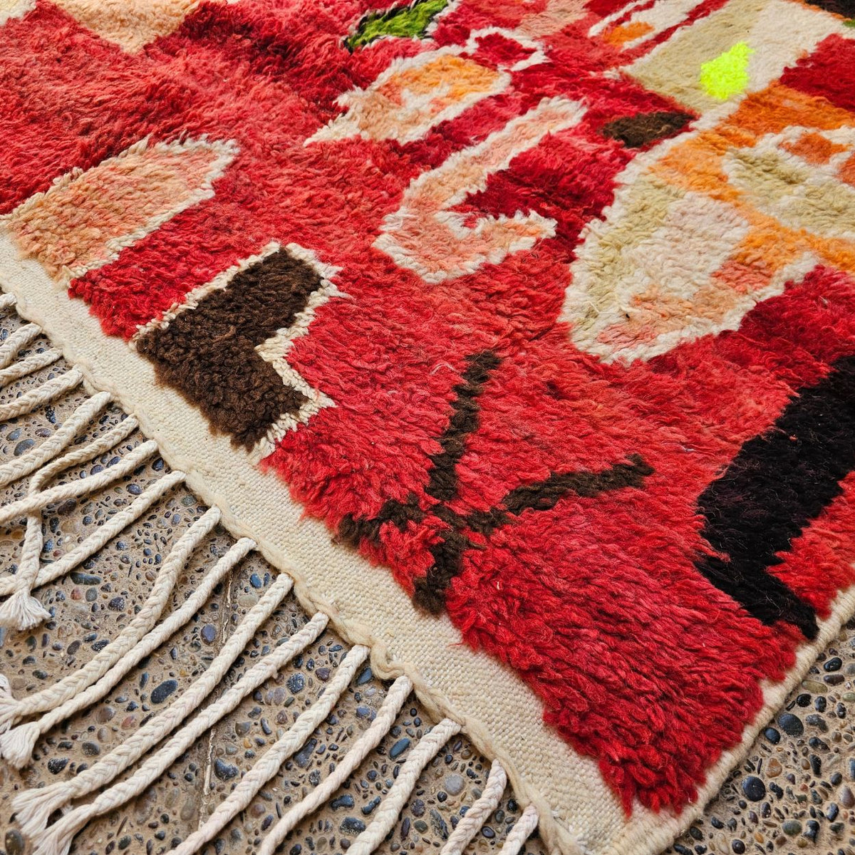 One-of-a-Kind Boujaad Moroccan Wool Rug – Colorful Abstract Berber Rug | 4.4 × 6.6 ft