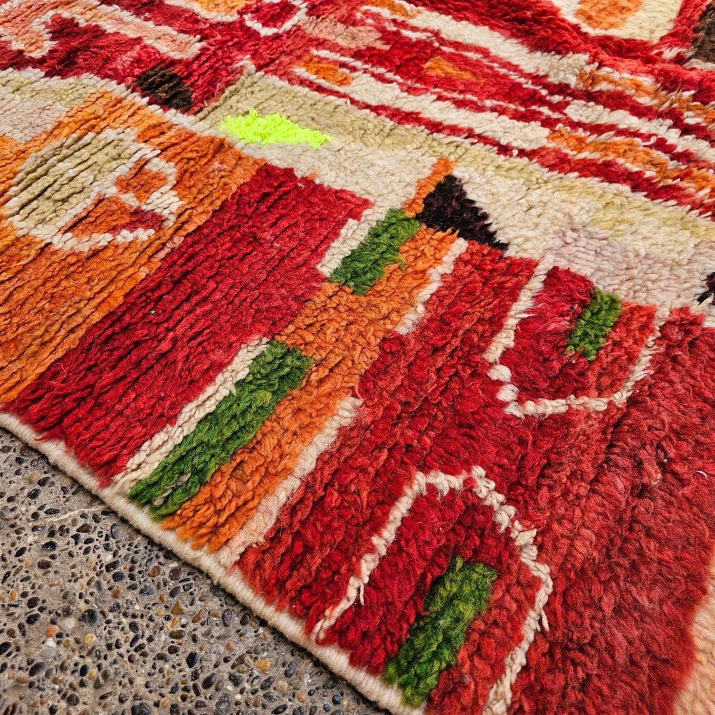 One-of-a-Kind Boujaad Moroccan Wool Rug – Colorful Abstract Berber Rug | 4.4 × 6.6 ft