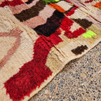 One-of-a-Kind Boujaad Moroccan Wool Rug – Colorful Abstract Berber Rug | 4.4 × 6.6 ft