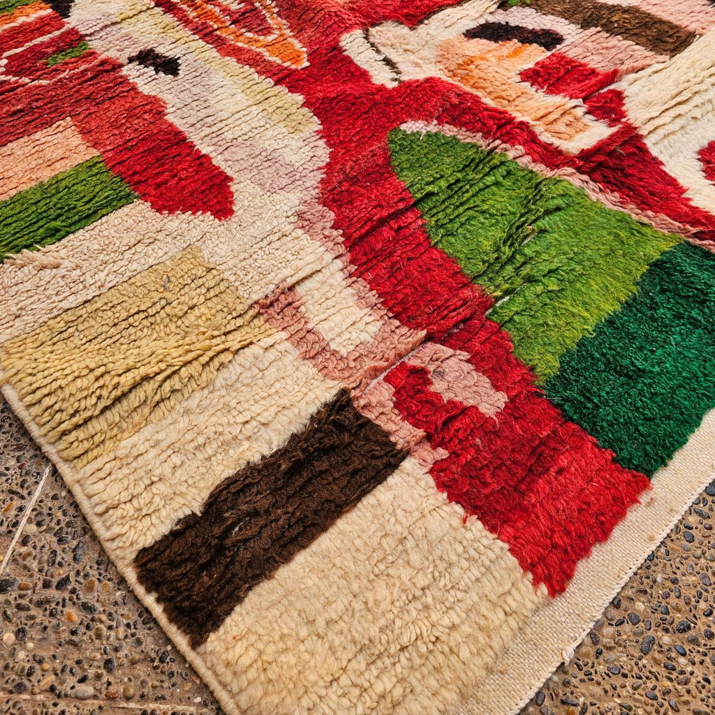 One-of-a-Kind Boujaad Moroccan Wool Rug – Colorful Abstract Berber Rug | 4.4 × 6.6 ft