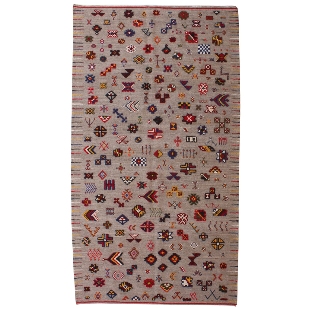 Handmade Taznakht Flatwoven Rug 6x10 ft – Colorful Moroccan Berber Wool Rug