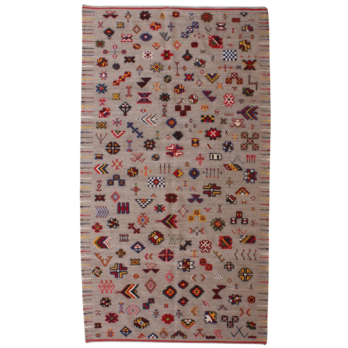 Handmade Taznakht Flatwoven Rug 6x10 ft – Colorful Moroccan Berber Wool Rug